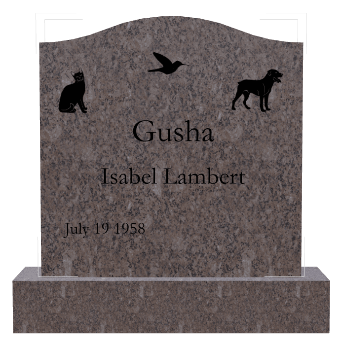 Serpentine Laser-Etched Black Granite Headstone – Bird Cat preview