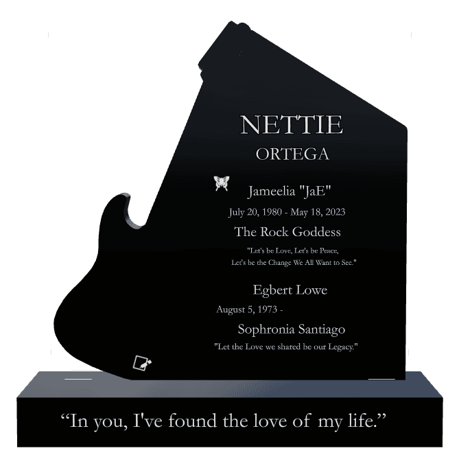 Laser-Etched Black Granite Headstone – Butterflies preview