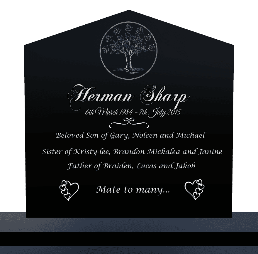 Serpentine Laser-Etched Black Granite Monument – Beloved Son preview
