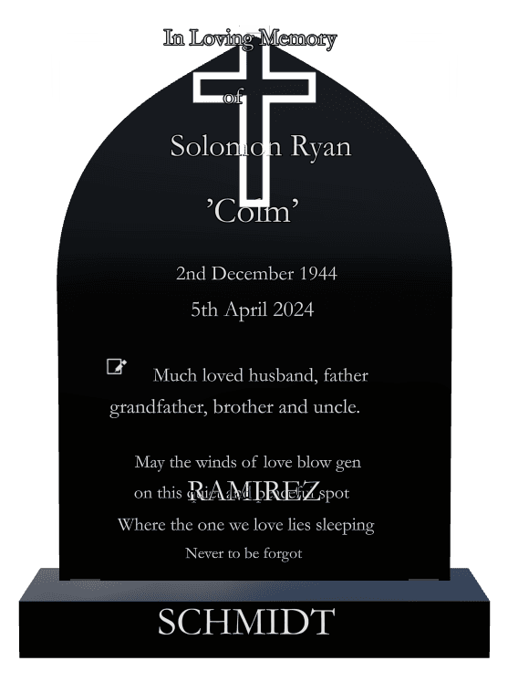 Laser-Etched Black Granite Headstone – Much Loved preview
