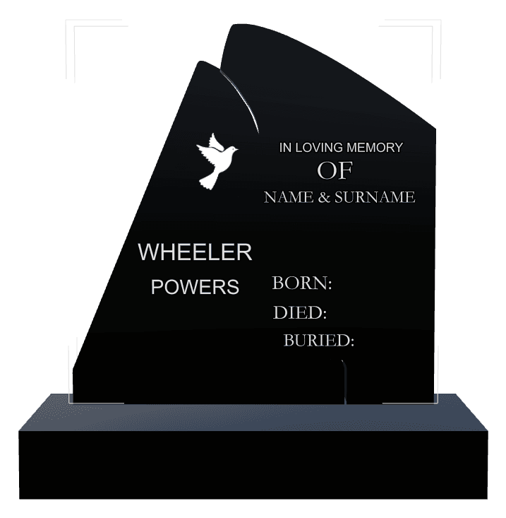 Laser-Etched Black Granite Headstone – Rest in Peace preview