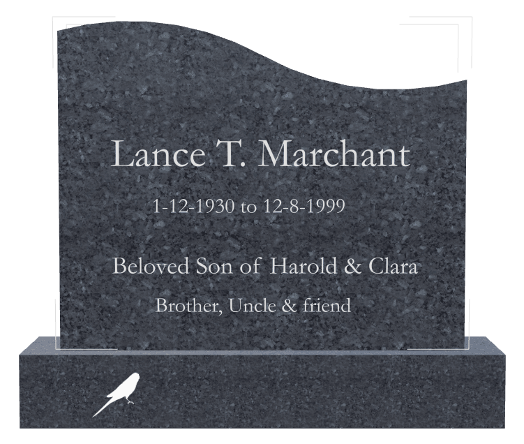 Left Wave Traditional Engraved Headstone – Beloved Son preview