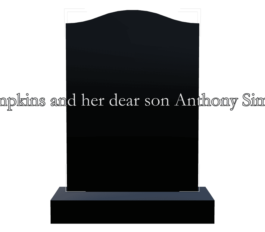Serpentine Laser-Etched Black Granite Headstone – In Loving Memory preview