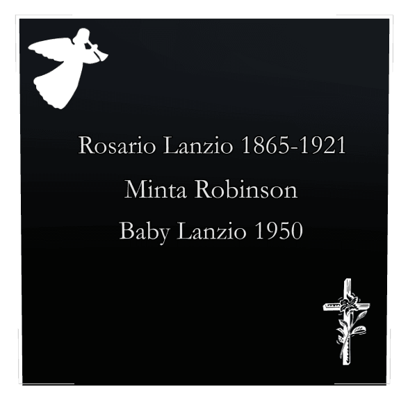 Square Laser-Etched Black Granite Headstone – Angel Headstone preview