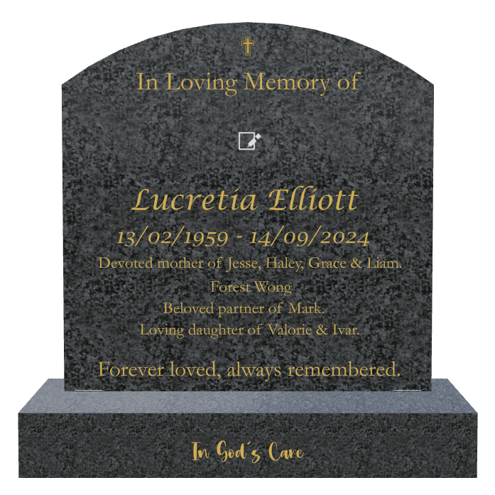Curved Top Traditional Engraved Headstone – Devoted Mother preview