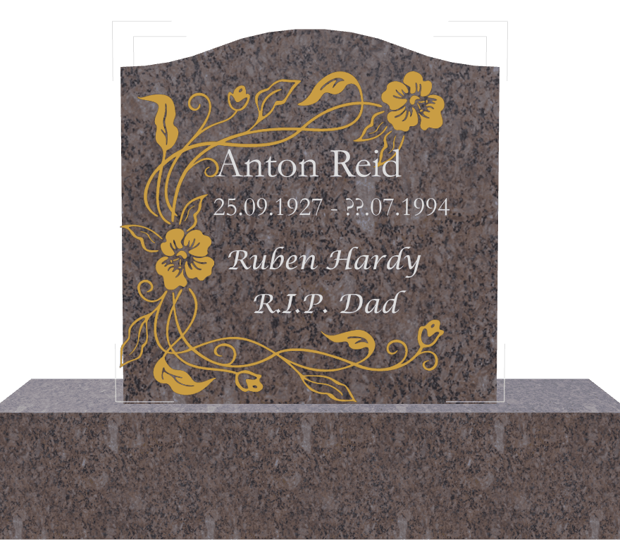 Serpentine Traditional Engraved Headstone – Flower preview