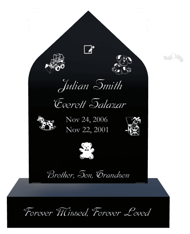 Laser-Etched Black Granite Headstone – Forever Loved preview