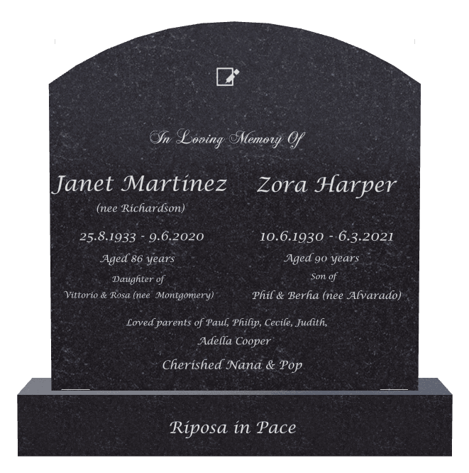 Curved Top Traditional Engraved Headstone – In Loving Memory preview