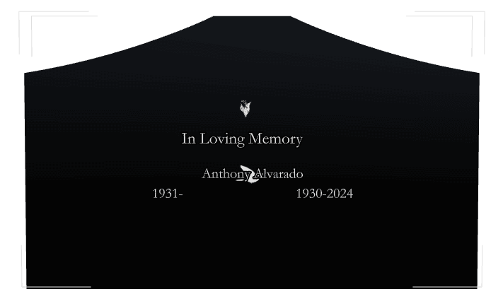 Cropped Peak Laser-Etched Black Granite Headstone – In Loving Memory preview