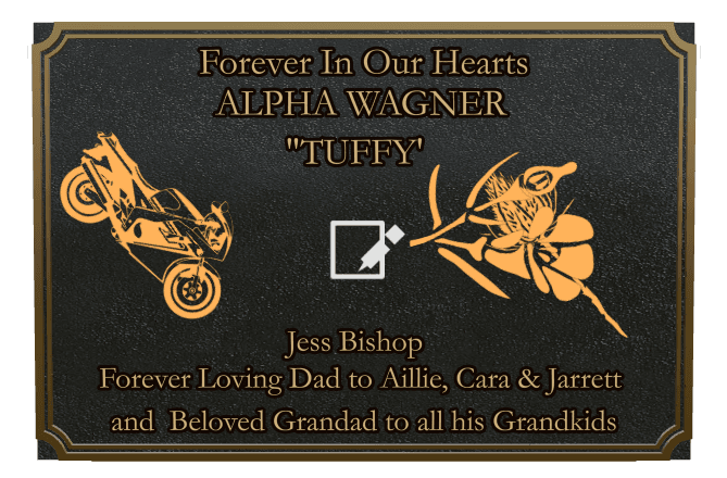 Rectangle (landscape) Bronze Plaque – flower preview
