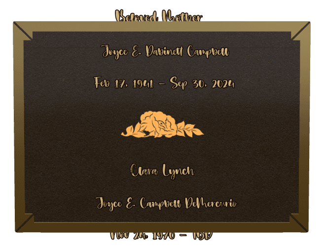 Rectangle (landscape) Bronze Plaque – flower preview