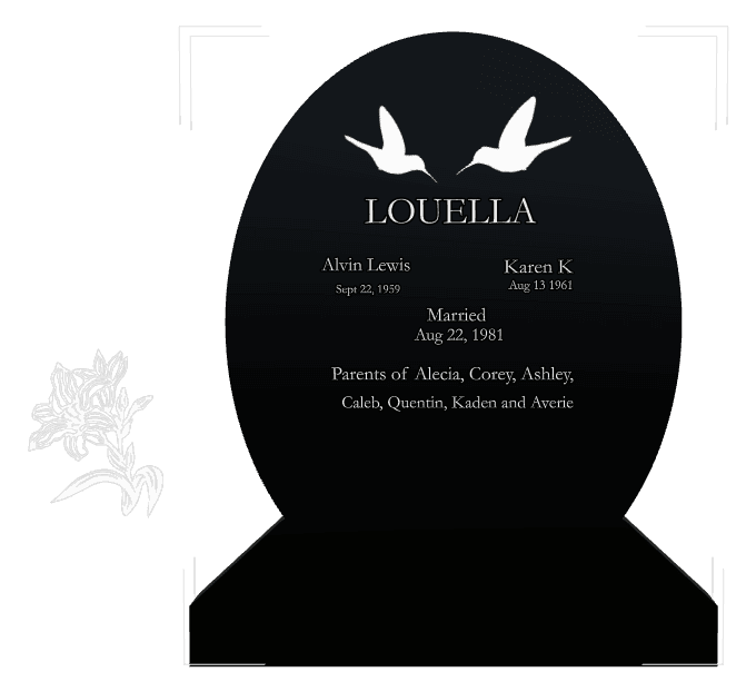 Laser-Etched Black Granite Headstone – Timothy Headstone preview