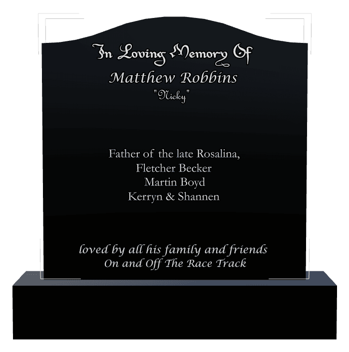 Serpentine Laser-Etched Black Granite Headstone – In Loving Memory preview