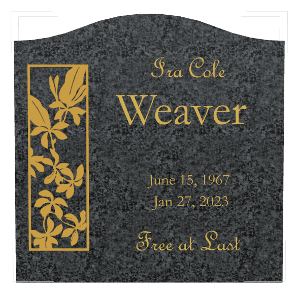 Serpentine Traditional Engraved Headstone – Flower Flowers preview