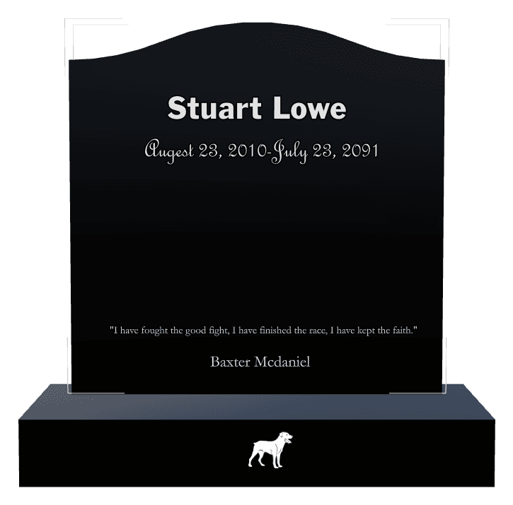 Serpentine Laser-Etched Black Granite Headstone – Fought The Good Fight preview