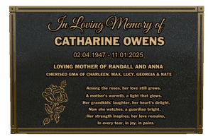 Rectangle Landscape Loving Mother Plaque memorial design preview