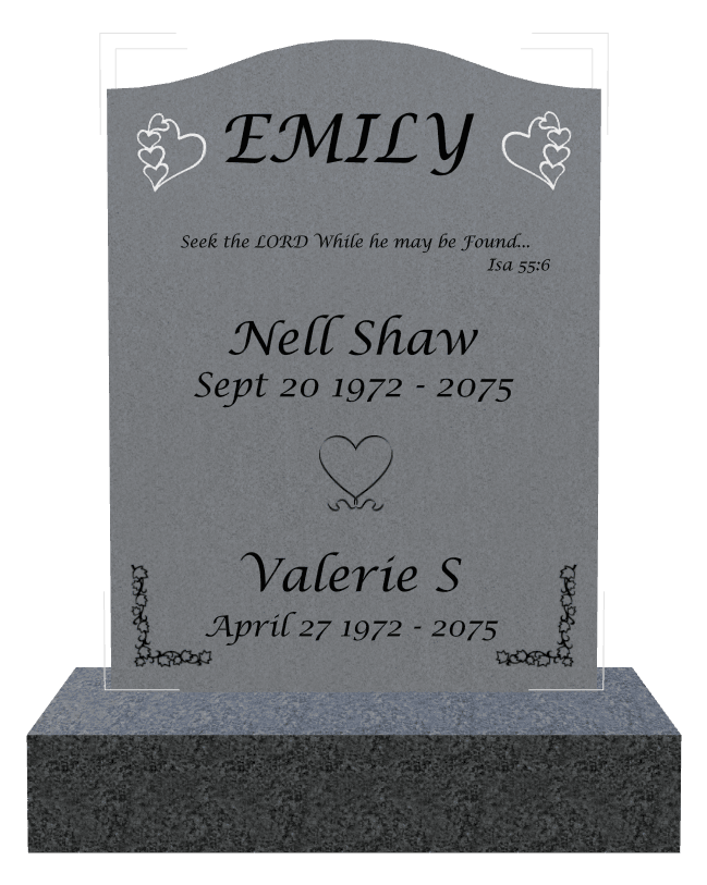Serpentine Traditional Engraved Headstone – Heart preview