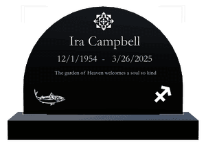 Half Round - Fish memorial design preview