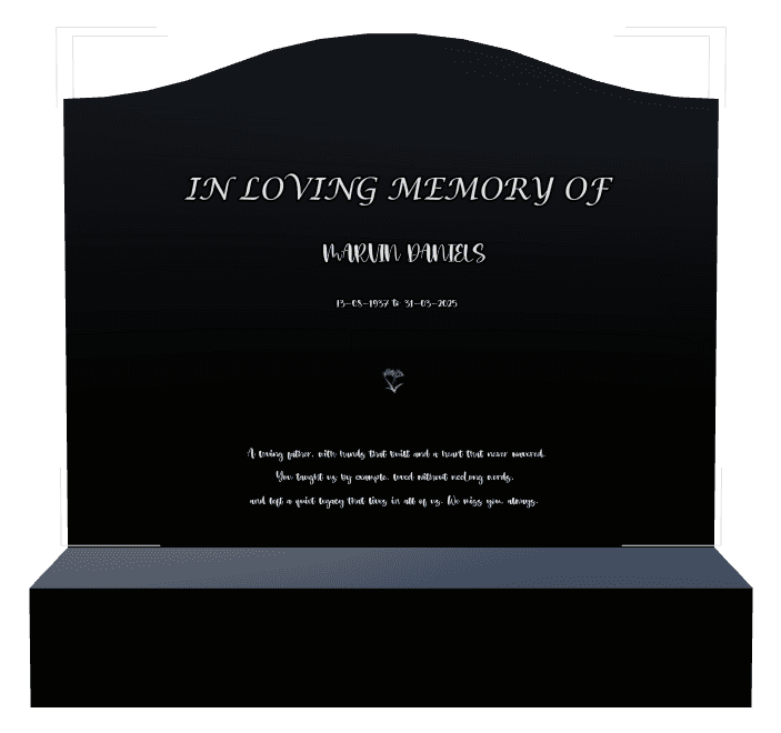 Serpentine Laser-Etched Black Granite Headstone – Loving Father preview