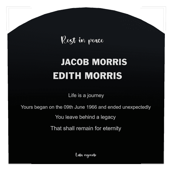 Curved Top Laser-Etched Black Granite Headstone – Rest in Peace preview