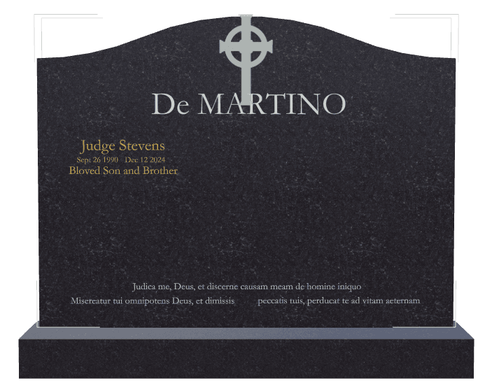 Serpentine Traditional Engraved Headstone – Cross preview