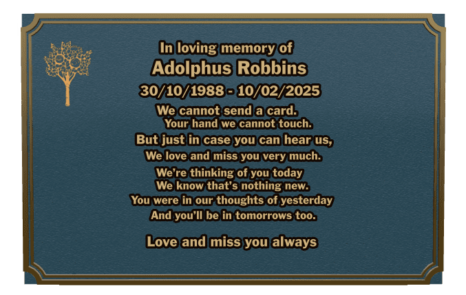 Rectangle (landscape) Bronze Plaque – In Loving Memory preview