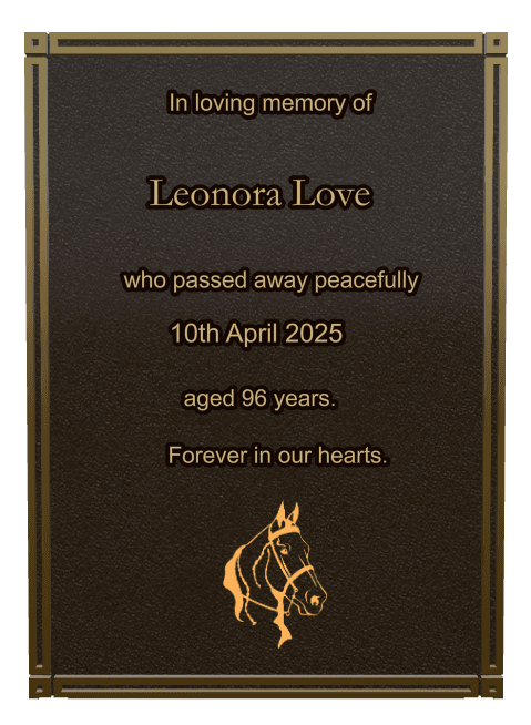 Rectangle (portrait) Bronze Plaque – horse preview