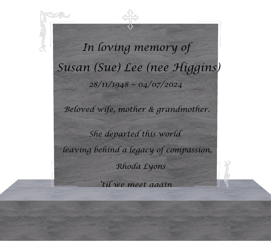 Square Traditional Engraved Headstone – In Loving Memory preview