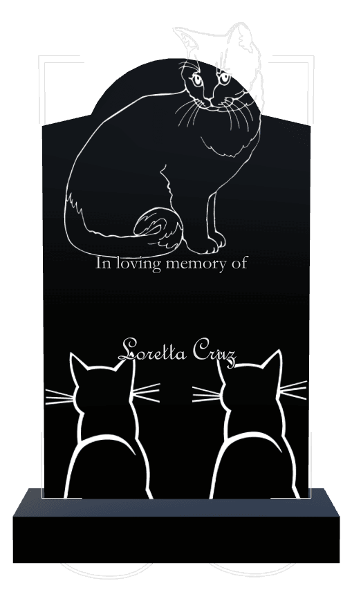 Curved Gable Laser-Etched Black Granite Headstone – In Loving Memory preview