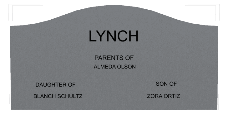 Serpentine Traditional Engraved Headstone – Daughter Headstone preview