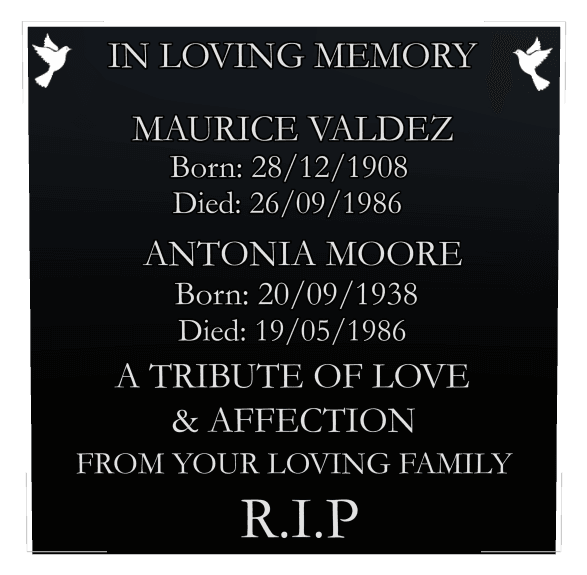 Square Laser-Etched Black Granite Headstone – In Loving Memory preview