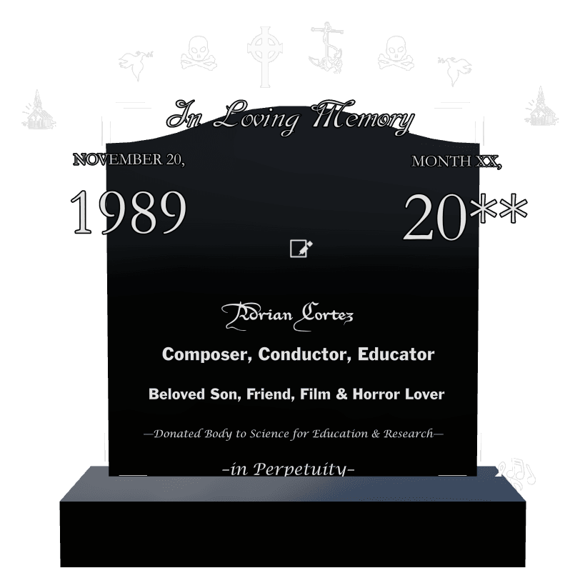 Serpentine Laser-Etched Black Granite Headstone – Beloved Son preview
