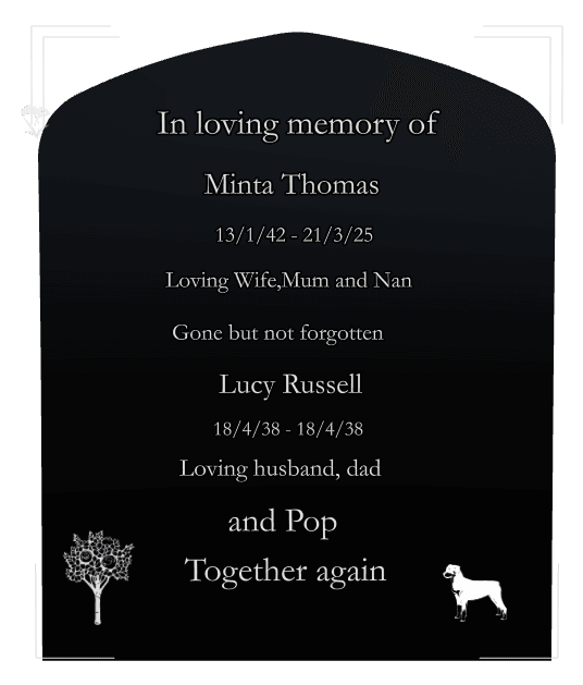 Laser-Etched Black Granite Headstone – Loving Husband preview