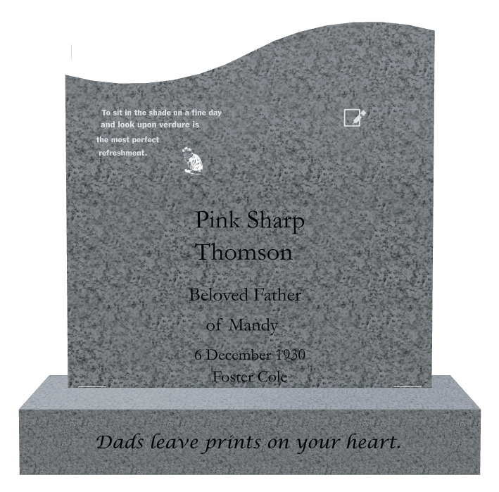 Right Wave Traditional Engraved Headstone – Cat preview