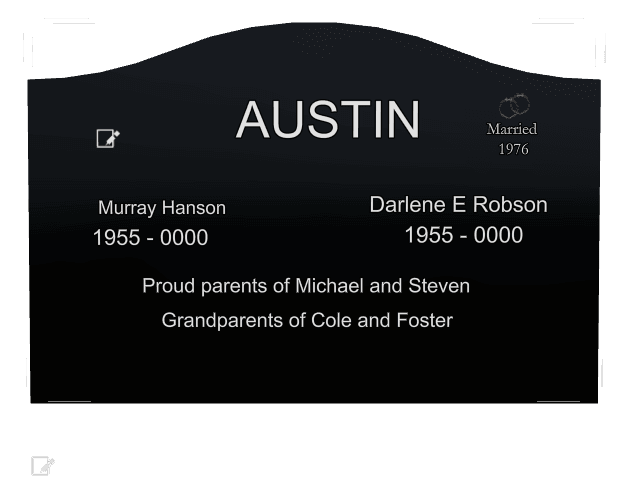 Serpentine Laser-Etched Black Granite Headstone – Heart Headstone preview