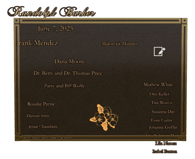 Rectangle (landscape) Bronze Plaque – flower preview