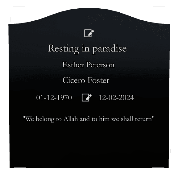 Serpentine Laser-Etched Black Granite Headstone – Islamic preview