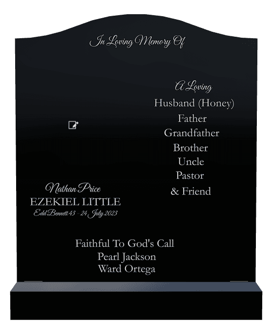 Serpentine Laser-Etched Black Granite Headstone – In Loving Memory preview
