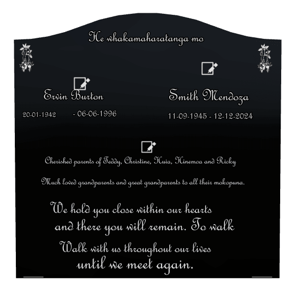 Serpentine Laser-Etched Black Granite Headstone – Much Loved preview
