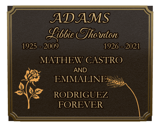 Rectangle (landscape) Bronze Plaque – flower and flowers preview