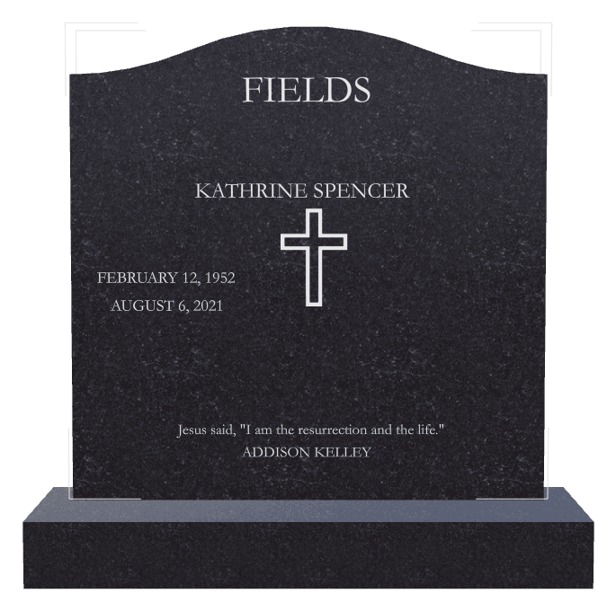 Serpentine Traditional Engraved Headstone – I am The Resurrection And The Life preview
