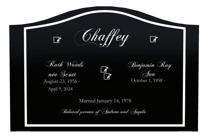 Serpentine Laser-Etched Black Granite Headstone – In Loving Memory preview