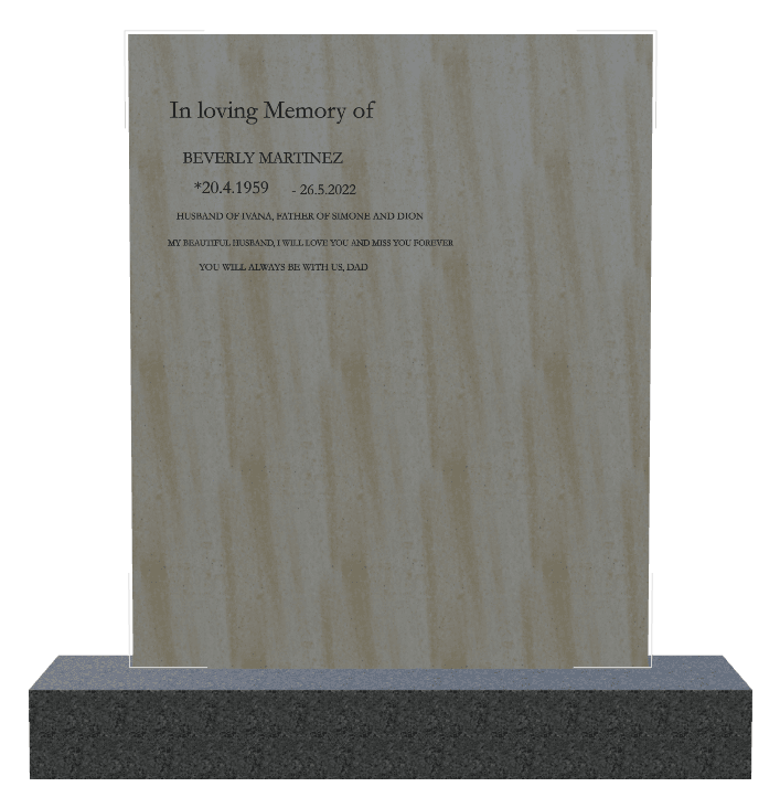 Square Traditional Engraved Headstone – In Loving Memory preview