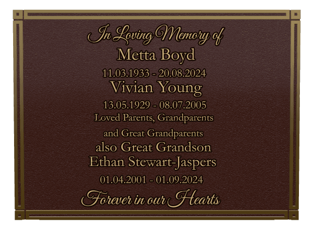Rectangle (landscape) Bronze Plaque – In Loving Memory preview