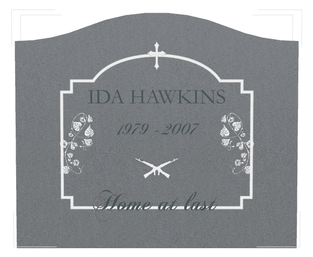 Serpentine Traditional Engraved Headstone – Cross Flower preview