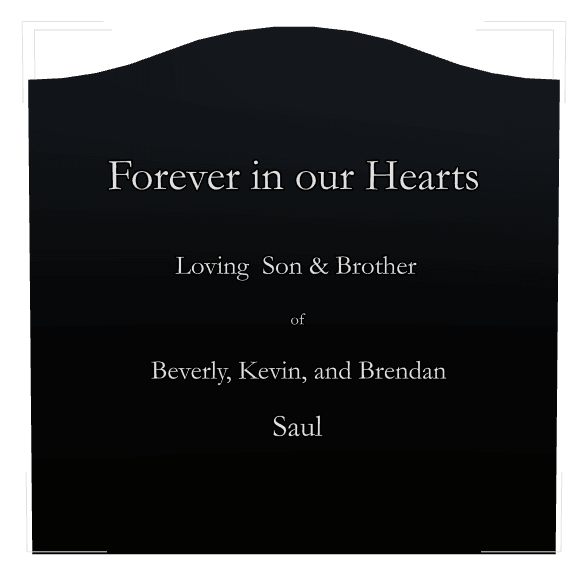 Serpentine Laser-Etched Black Granite Headstone – Forever in Our Hearts preview