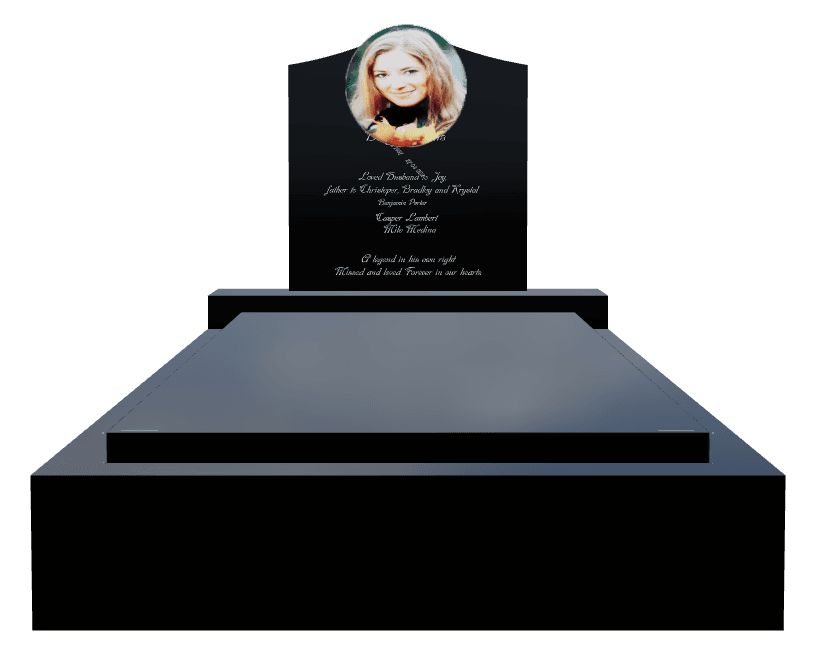 Cropped Peak Laser-Etched Black Granite Monument – Forever in Our Hearts Monument preview