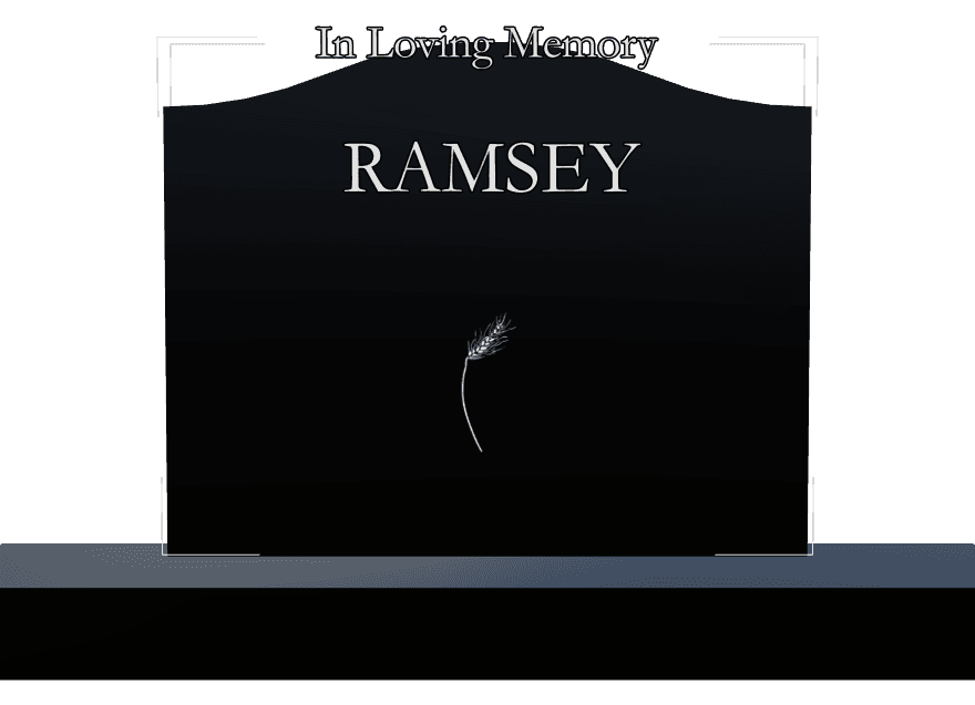 Serpentine Laser-Etched Black Granite Headstone – In Loving Memory preview