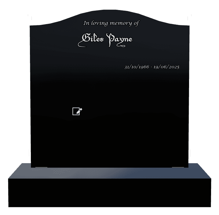 Serpentine Laser-Etched Black Granite Headstone – In Loving Memory preview