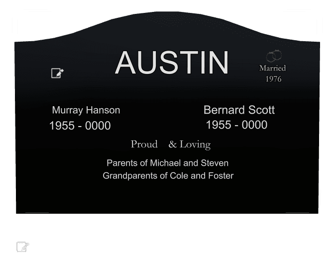 Serpentine Laser-Etched Black Granite Headstone – Heart preview